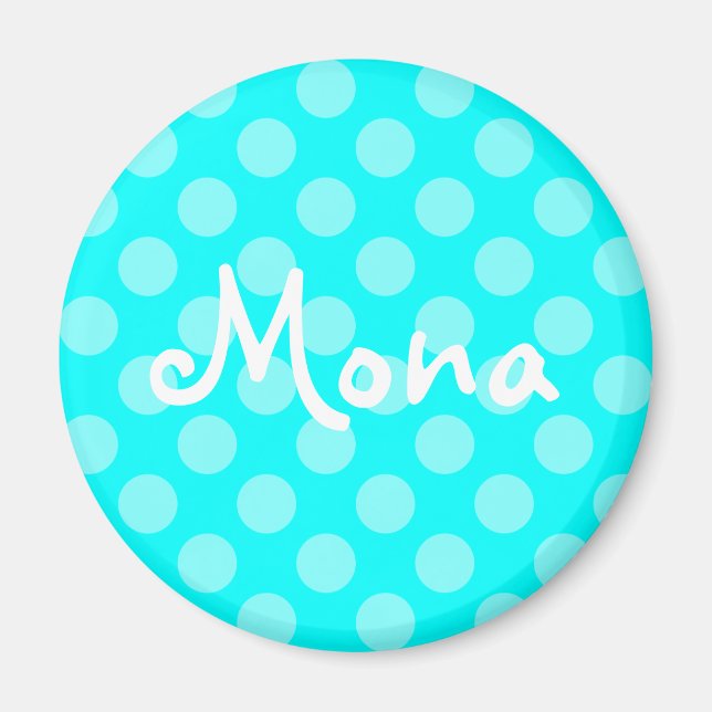 Aimant Point Polka de l'Aqua Lumière Personnalisée (Devant)