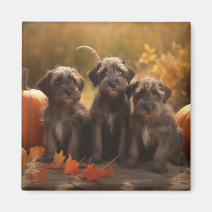Aimant Pointeur à poils durs Griffon Puppy Automne