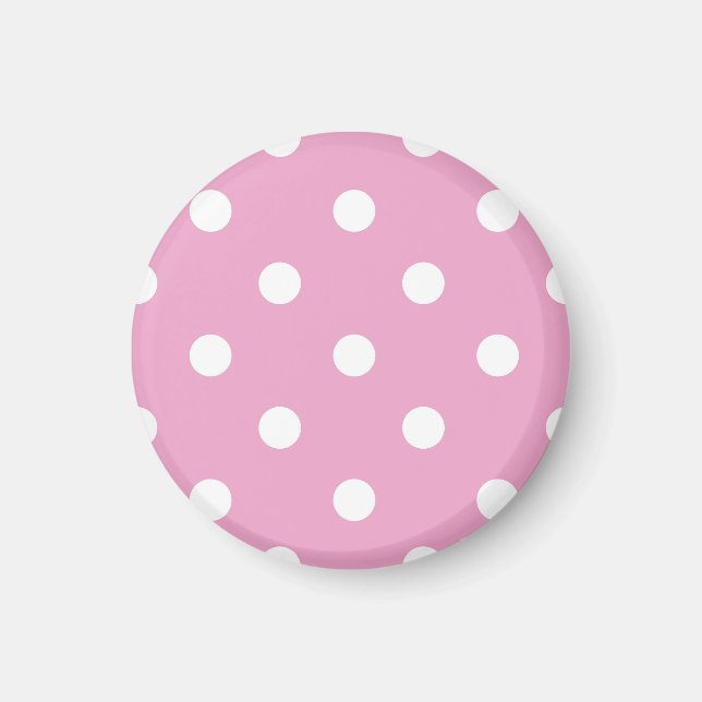 Aimant Points blancs sur rose (Devant)
