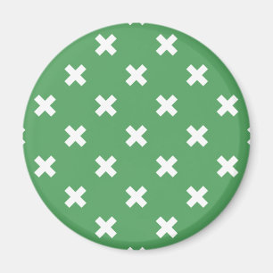 Aimant Points croisés blancs sur le vert