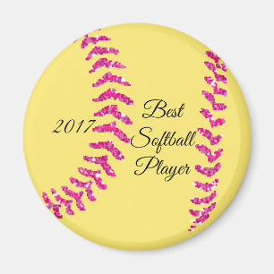 Aimant Points de couture de softball en faux paillettes r