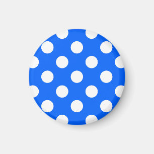 Aimant Pois blancs sur bleu royal