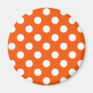 Aimant Pois blancs sur orange