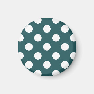 Aimant Pois blancs sur turquoise