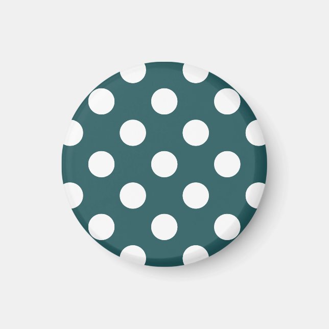 Aimant Pois blancs sur turquoise (Devant)