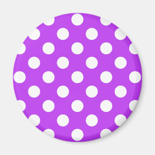 Aimant Pois blancs sur violet clair