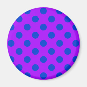 Aimant Pois bleus sur violet