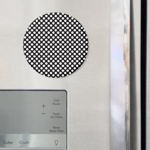 Aimant Pois noirs et blancs, Motif Polka