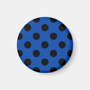 Aimant Pois noirs sur bleu royal