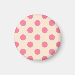 Aimant Pois roses à la crème
