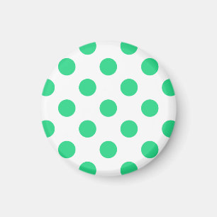 Aimant Pois verts et blancs