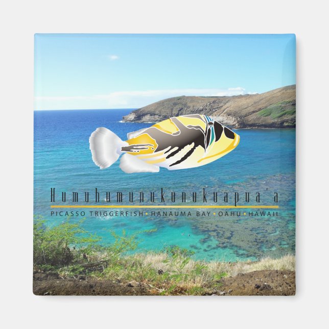 Aimant Poisson d'État d'Hawaï - Humuhumunukunukuapua'a. (Devant)
