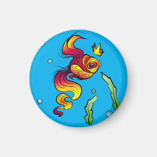 Aimant Poisson royal à couronne d'or