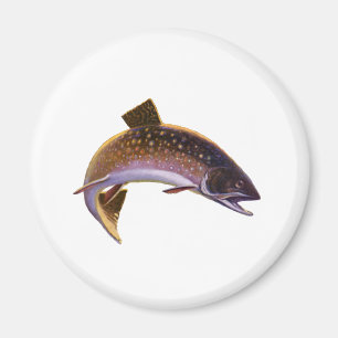 Aimant Poisson vintage, pêcheur de pêche sportive