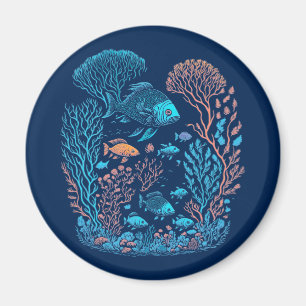 Aimant Poissons Et Corail Reef Art
