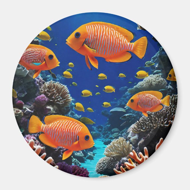 Aimant Poissons tropicaux, Coral Reef, Vie Marine (Devant)