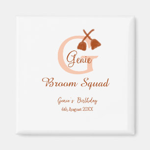Aimant Poitrine Brown Squad Anniversaire Nom de la pêche