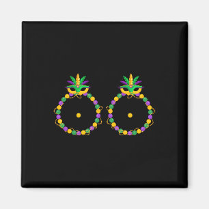 Aimant Poitrine Drôle Avec Perles Nola Mardi Gras Gras Tu