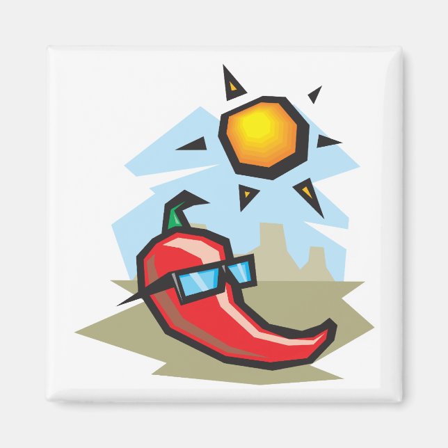 Aimant poivron chilli relax (Devant)