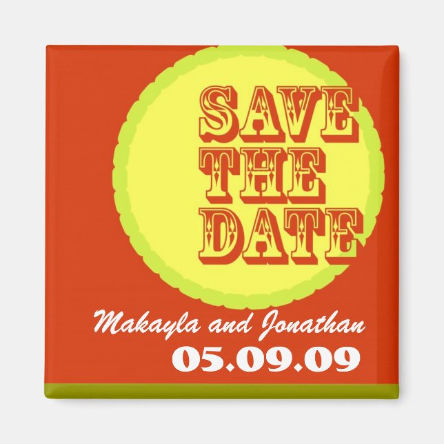 Aimant Polices et couleurs modernes et rétro (Devant)