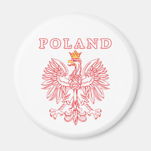 Aimant Pologne avec aigle rouge polonais