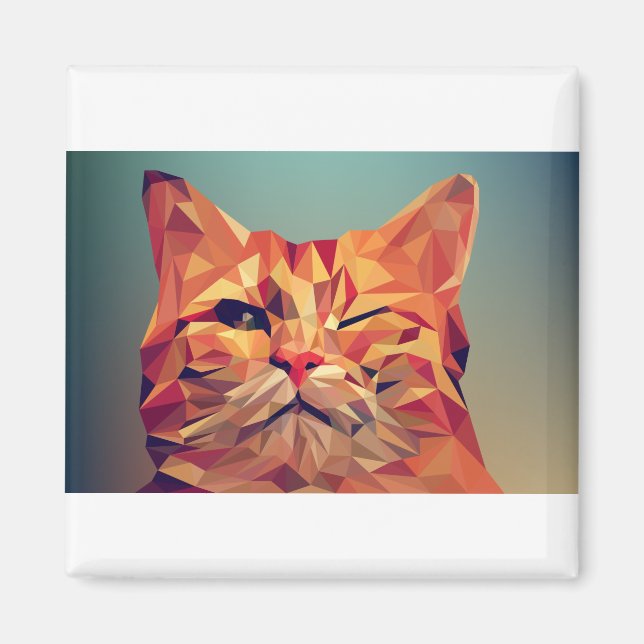 Aimant Poly Low Animal Vector Art Polygon Illustration (Devant)