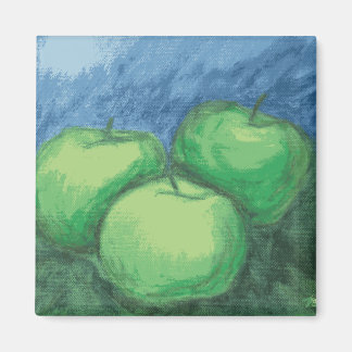 Aimant Pommes vertes dans les pastels à l'huile