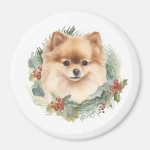 Aimant Pompe Poméranienne de la couronne de Noël