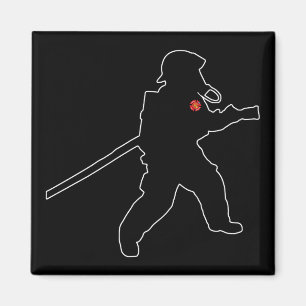 Aimant Pompier Hero incendie Secourt Silhouette