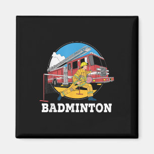 Aimant Pompier Jouer Badminton pompier Sp