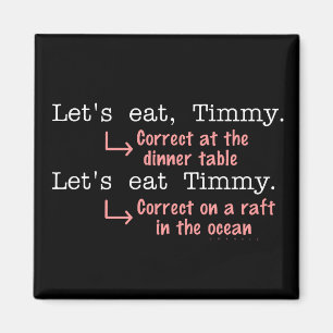 Aimant Ponctuation amusante Grammar Amoureux Humour de Ti