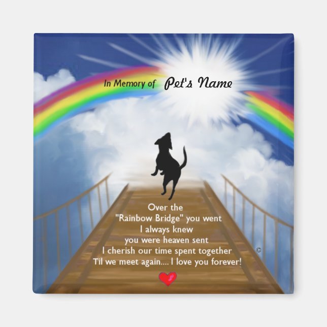 Aimant Pont arc-en-ciel pour chiens (Devant)