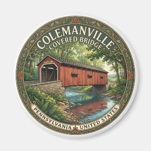 Aimant Pont couvert de Colemanville Pequea Pennsylvanie