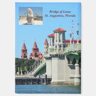 Aimant Pont des Lions St. Augustine, Floride Carte postal