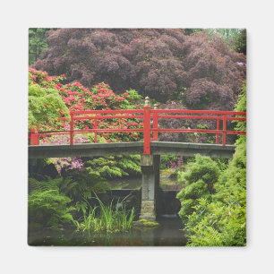 Aimant Pont du Coeur aux rhododendrons en fleurs,