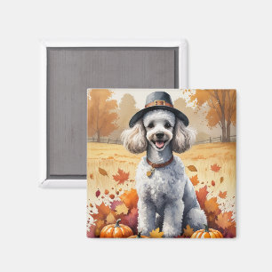 Aimant Poodé En Automne Feuille L'Art Thanksgiving