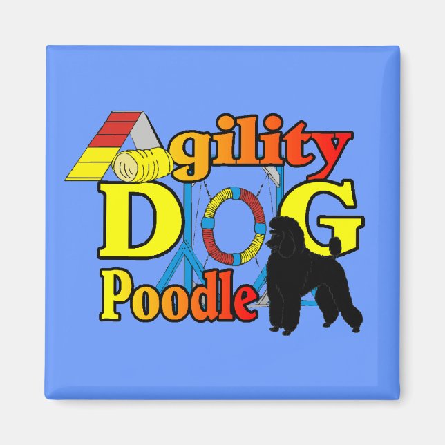 Aimant Poodle Agilité Cadeaux (Devant)
