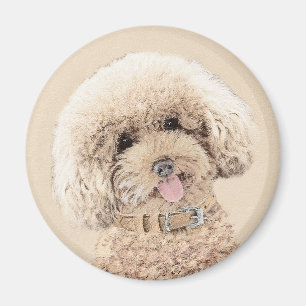 Aimant Poodle (Jouet, Miniature) Peinture Chien Art origi