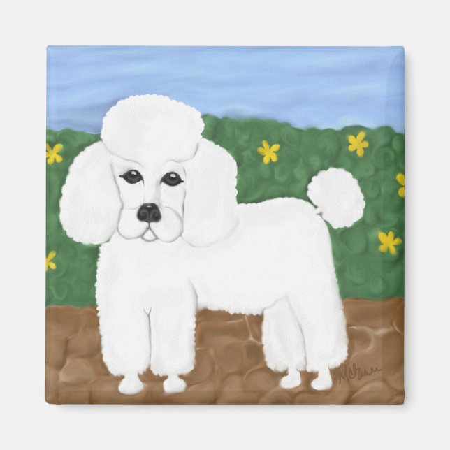 Aimant Poodle peint (Devant)