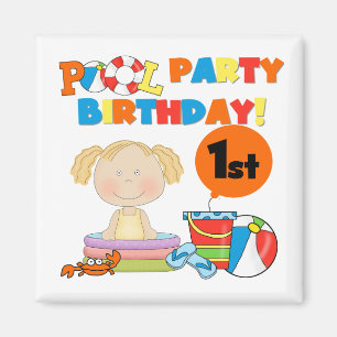 Aimant Pool Party 1er Anniversaire T-shirts et cadeaux