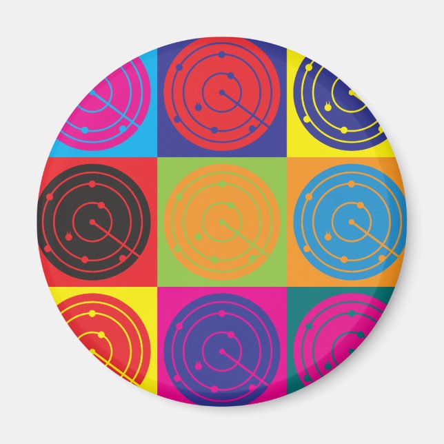 Aimant Pop Art du contrôle de la circulation aérienne (Devant)