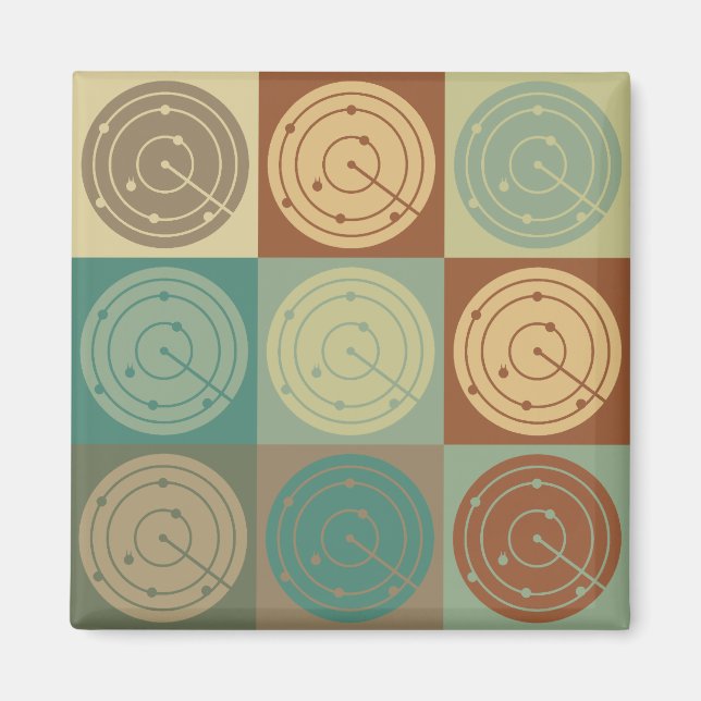 Aimant Pop Art du contrôle de la circulation aérienne (Devant)