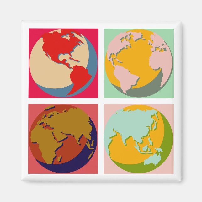 Aimant Pop Art Earth (Devant)