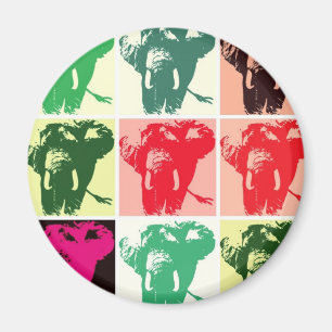 Aimant Pop Art Elephants