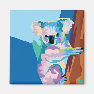 Aimant Pop coloré Art Koala Portrait