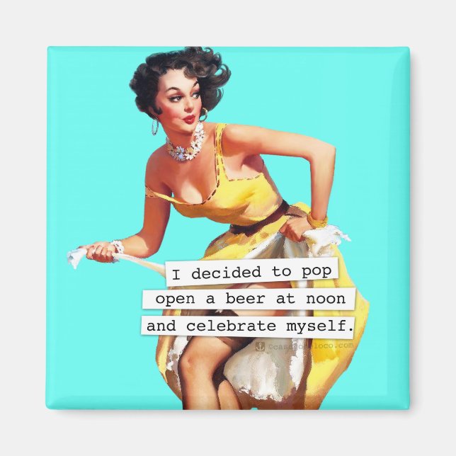 Aimant Pop Ouvrir une bière à midi (Devant)