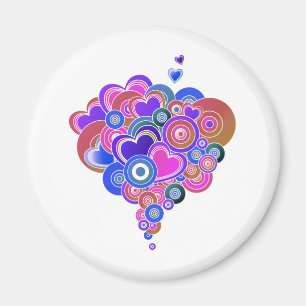 Aimant PopArt Coeurs violets