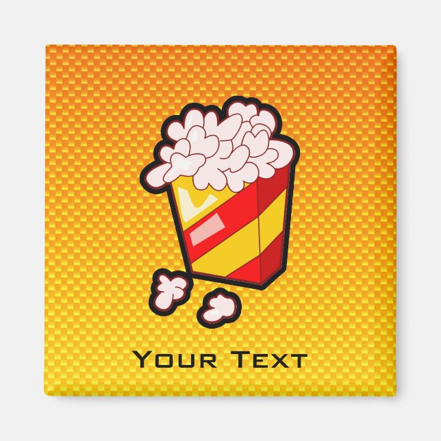 Aimant Popcorn orange jaune (Devant)