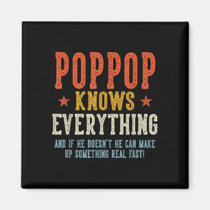 Aimant Poppop sait tout fête des pères rétro vintage