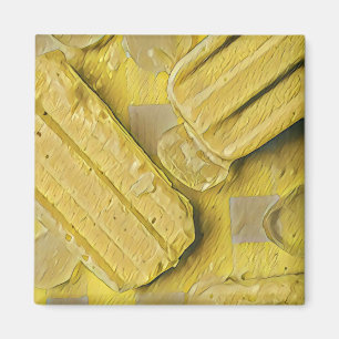Aimant popsicle à cône de crème glacée jaune